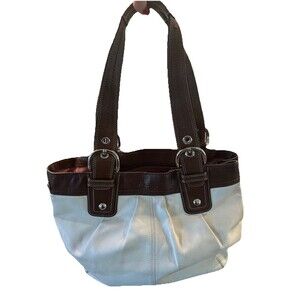 Coach Ivory & British Tan Leather Shoulder Bag Soho F15045
